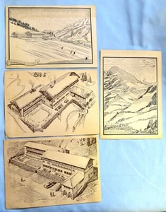 1940er Haus Ingeburg Auf der Hohen Oberjoch Deutschland 4 Akkarten ""Adolf Hitler Pass - Bild 1 von 9