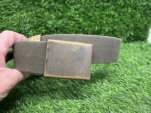Original German army military suspenders belt Heavy Duty German Webbing olive C3 - Picture 1 of 5