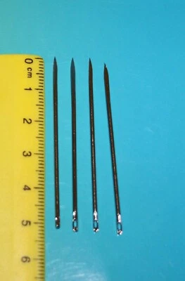 TELLISWELT 4 scharfe Kürschner Nadeln Ledernadeln 5,2cm gr.2 -Deutsche Produktion-
