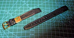 MEN'S HIRSCH BLACK 16mm OPEN ENDED CAMEL GRAIN WATCH STRAP ONLY £27.99 - Picture 1 of 3