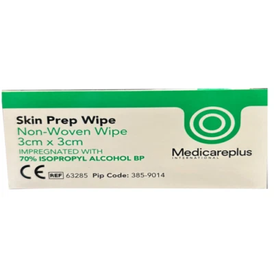 Medicareplus skin prep Wipes 3cm x 3cm - 1 Pack of 100