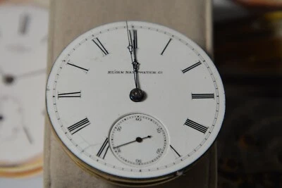 Винтаж 1887 ELGIN H.H. Механизм для карманных часов Taylor 18s 15J --4 детали - Изображение 1 из 4