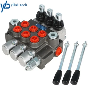 Válvula de control direccional hidráulica de 3 carretes 13GPM BSPP interfaz + enchufe de conversión - Imagen 1 de 14