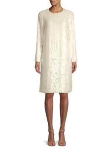 Lafayette 148 New York Bonnie Iridescent Sequin Shift Dress, Lined, XS, $998 NWT - Picture 1 of 6