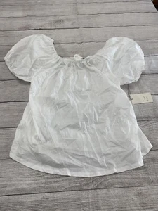 A New Day Short Sleeve Blouse White Women's Size Large NWT - Picture 1 of 4