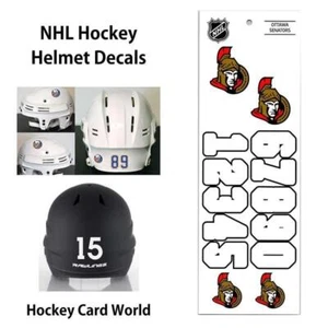 Ottawa Senators (WHITE) Hockey Helmet Decals Set - Numbers & Logos - Picture 1 of 1