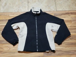 Kuhl Alf Full Zip Black Beige Glacial Fleece Jacket Canada Made Mens L - Picture 1 of 4