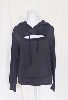Sudadera con capucha Aeropostale Sport para mujer talla S manga larga recortada negra Foto 1 de 4