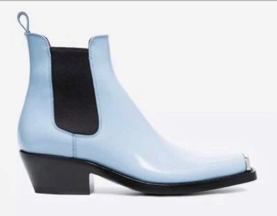 Calvin Klein 205W39NYC Women’s EU38 Western Claire Boot Blue Italian Leather - Image 1 of 4