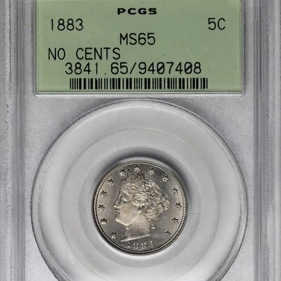 1883 5c sin centavos graduación profesional MS65 Liberty Nickel OGH soporte verde antiguo Foto 1 de 4