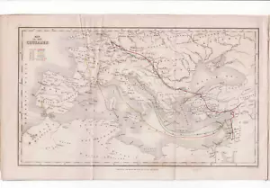 OLD MAP , pbl 1862 , MAP OF THE CRUSADES - Foto 1 di 1