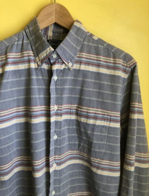 Gitman Bros Vintage Shirt Men's Size L Oxford Button Down Striped USA Made - Image 1 of 4