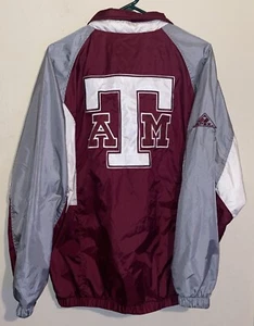 Texas AM Jacket Men’s Size L NCAA Windbreak Aggies Football Vintage Apex One - Picture 1 of 19