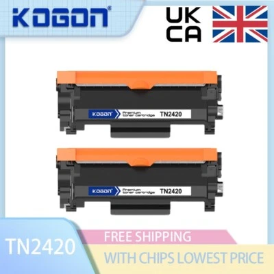 2 Black Toner fits for Brother TN2420 MFC-L2710DW HL-L2350DW DCP-L2530DW L2310D - Image 1 of 4