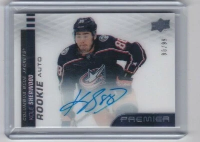2019 2019-20 UPPER DECK PREMIER KOLE SHERWOOD ACETATE ROOKIE HORIZONTAL 80/99 - Image 1 of 2