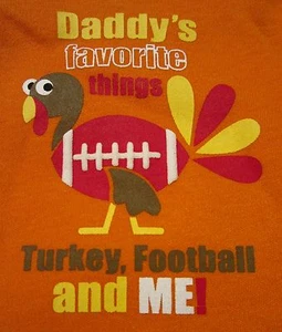 1st First Daddy's Favorite Things Football & Me Thanksgiving Day One Piece NB-24 - Bild 1 von 12