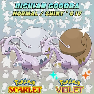 POKEMON VIOLETA ESCARLATA ◡ HISUIAN GOODRA �BRILLANTE/NORMAL 6 IV MARCA ALFA - Imagen 1 de 5