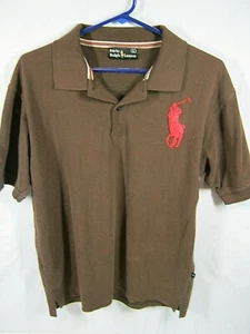 Polo Ralph Lauren Mens Polo Shirt Vintage Brown Size Large Big Pony # 3 - Picture 1 of 11