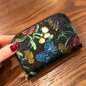 Cowhide Leather Card Wallet Fashion Small Handbag RFID Blocking Safe Coin Purse - Picture 1 of 34