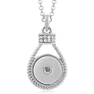 Snap Jewelry Ginger Charm Necklace Rope Pendant Fits 18MM 20MM Custom Buttons - Picture 1 of 9