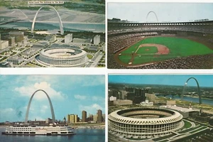 (4) Postkarten zeigen das St. Louis Cardinals Busch Memorial Stadium #1 - Bild 1 von 2