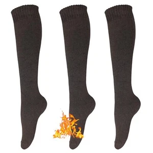 Warm Knee High Socks for Women 3 Pairs Thick Cotton Cushioned Thermal Long So... - Picture 1 of 7