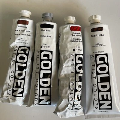Golden Heavy-body Acrylic Paint  - Lot of (4 of 5 oz Tubes - NEW with FAST Ship - Image 1 of 2