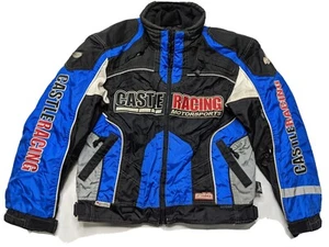 Castle X Racing Snowmobile Jacket Quilted Lined Hitena Switch 07 Mens Small Blue - Picture 1 of 12