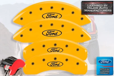 Cubiertas de pinza de disco de freno MGP 2010-2012 "Ford" Expedition delanteras + traseras amarillas 4p Foto 1 de 4