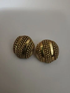 Vintage Joan Rivers goldfarbene Ohrringe signiert 1 1/8 Zoll - Bild 1 von 4