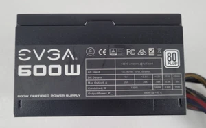 EVGA 600W 80 Plus 100-W1-0600 Power Supply; Tested - Picture 1 of 4