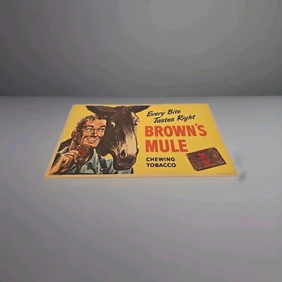 Letrero litográfico original 1949 RJ Reynolds Browns mula masticar tabaco 17" Foto 1 de 4