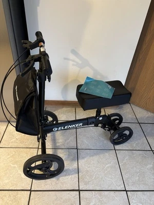 ELENKER Steerable Knee Walker Deluxe Medical Scooter  YF9002D Black - Image 1 of 4