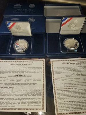 LOT OF 2 2003 P First Flight Centennial BU Commem 90% Silver Dollar OGP & COA - Image 1 of 4
