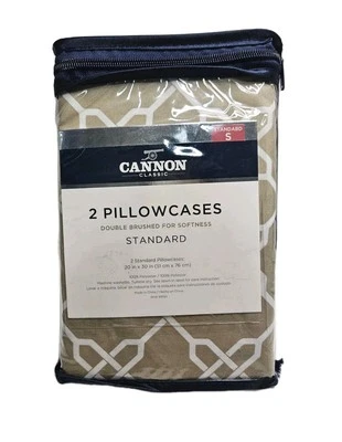  2 STANDARD PILLOWCASES brown and  White 20"X 30" NEW - Изображение 1 из 3