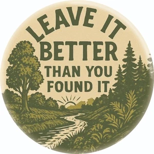 Compact Mirror - Leave It Better Slogan Nature Earth World - 2.25" Round - #7740 - Picture 1 of 2