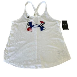 Camiseta sin mangas Under Armour Freedom atlética para mujer talla grande patriótica nueva con etiquetas - Imagen 1 de 6