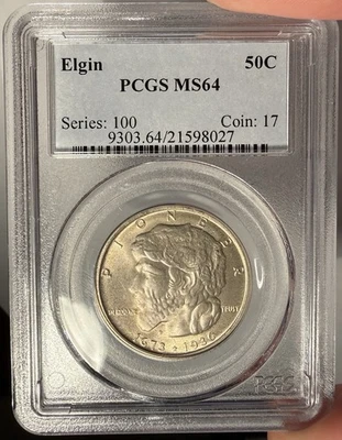 1936 50c PCGS MS 64 Elgin Commemorative Half Dollar - Image 1 of 2