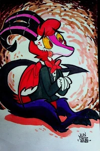 Hazbin Hotel 2019 Juan Diaz SIGNED Hand-Painted Convention Art - DAZZLE - Picture 1 of 2