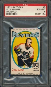1971 Bazooka Hockey #3 Ed Van Impe PSA 6 Philadelphia Flyers - Picture 1 of 1