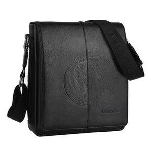 Mens Leather Shoulder Bag Crossbody Bag For Men Small Messenger For Work - Picture 1 of 8