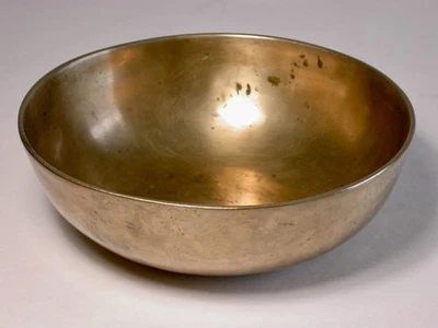 Large Antique Tibetan - Nepalese - China Buddhist Bronze Bell Metal Singing Bowl - Image 1 of 4