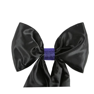 100 Dark Blue Rhinestone Bow Covers - 8 Row - wedding chair sash reusable - Picture 1 of 5