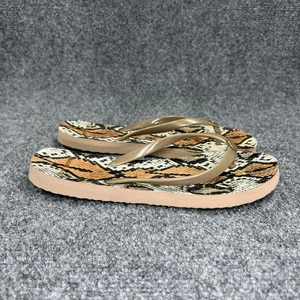 Tory Burch Damen-Sandalen Größe 8 hellbraun orange Schlangenmuster Strand-Flip-Flops - Bild 1 von 10