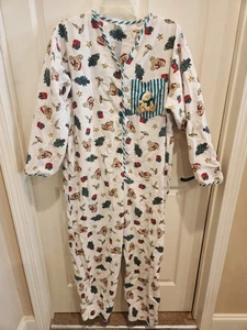 Vintage Secret Treasures Einteiler Flanell Weihnachten Pyjama Damen Größe Large - Bild 1 von 6