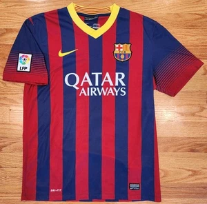 Neymar Jr Nike FC Barcelona 2013 Home #11 Jersey M Used Qatar Airways Soccer - Picture 1 of 24