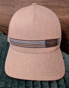 Travis Mathew Golf Snapback Hat Cap Adjustable Gray Blue Stripe One Size Yupoong - Picture 1 of 7