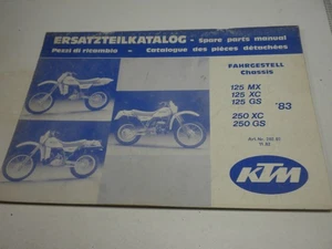 1983 KTM 125 MX/XC/GS & 250 XC/GS Chassis Spare Parts Manual - Picture 1 of 3