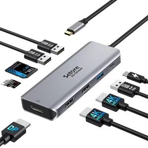USB C Docking Station Dual Monitor, 9 in 1 Triple Display Docking Station to ... - Picture 1 of 7