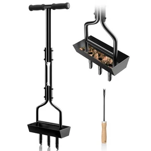EEIEER Lawn Aerator, Hollow Tine Aerator Core Aerating with Storage Tray and - Picture 1 of 5
